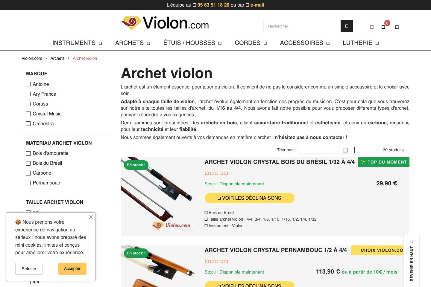Violon.com, univers éditorial